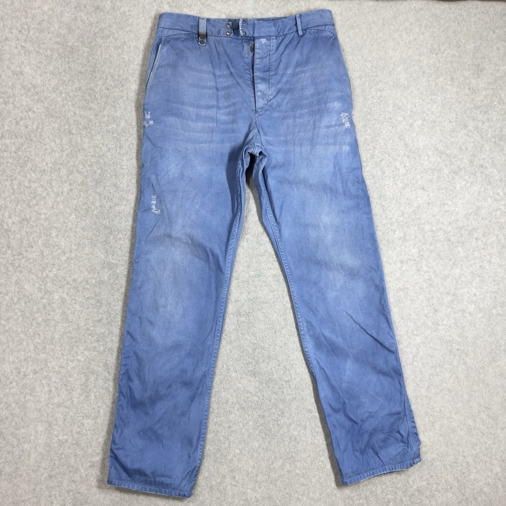 Diesel CHI-BLADO Pants Mens 30x31 Blue Chino Trousers Canvas Button Fly READ